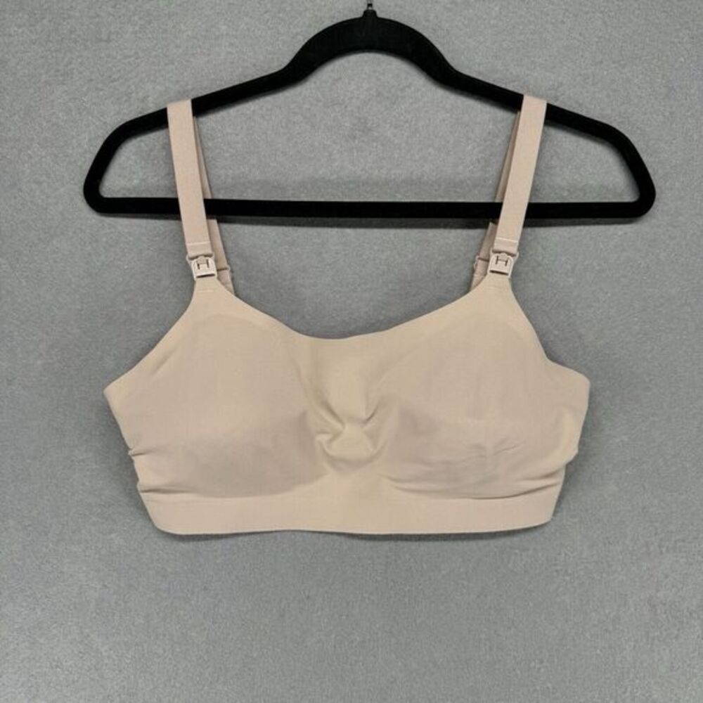 Belly Bandit Womens Nursing Maternity Bra Beige Wire Free Nylon Blend Solid M